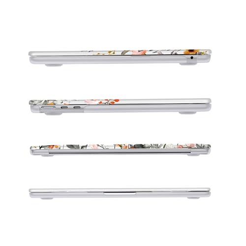 MOSISO Compatible with MacBook Air 13 inch Case M5 2026 M4 2025 M3 M2 2024-2022 A3449 A3240 A3113 A2681, Plastic Garden Flowers Hard Shell&Keyboard Cover&Screen Film for MacBook Air 13.6, Transparent - color: Transparent