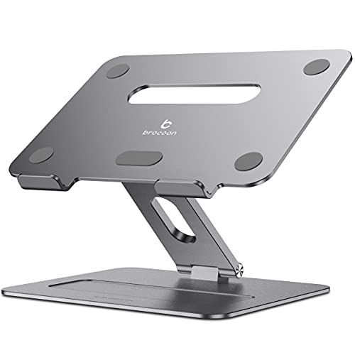 Adjustable MacBook Laptop Stand for Desk | Ergonomic Aluminum Laptop Riser with Heat-Vent, Compatible for 10-17" Laptops, Space Grey - color: BLSG-100