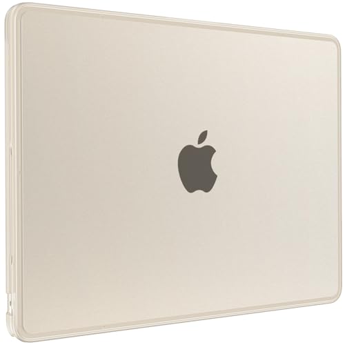 BlueSwan Anti-Cracking Case for MacBook Air 13 inch, M5 2026 M4 M3 M2 2025-2022 A3449 A3240 A3113 A2681, Drop Protection Soft TPU Bumper PC Base for Air 13.6 inch, Frosted Starlight - color: Frosted Starlight, size: Air 13.6-inch (2026-2022)