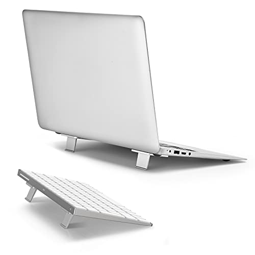 OATSBASF Mini Laptop Stand, Retractable Computer Stand, Portable Notebook Holder, Foldable Invisible Design Cooling Office Universal Non Slip, for MacBook Pro Air iPad Pro Air Surface Tablets (Silver) - color: Silver