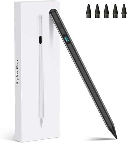 Stylus Pencil for iPad 2026-2018,Magnetic&Palm Rejection&Fast Charge-Black | 5 Extra Tips-for Apple iPad Pro(M5&M4/)&Air(M4/M3/M2)13/12.9/11inch&iPad(A16)11-6Gen&Mini5/6/7(A17Pro)Gen - color: Black