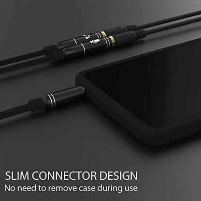Headphone Splitter Adapter, 3.5mm Audio + Mic 4 Pole TRRS Splitter (3.5mm Male to 2X 3.5mm Female) Jack Y Cable Compatible for Gaming Headset to PS4/Xbox One/Phone/Laptop CTIA - 8inch/20CM
