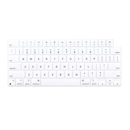 ProElife Keyboard Cover Skin for MacBook Air 13.6 inch 15 inch 2024 2023 2022 M3 M2 Chip A2681 A2941, Ultra Thin Keyboard Protector U.S Enter for 2024-2022 Air 13.6'' 15'' M3 M2 Accessory (White) | US Enter, Ultra Thin (0.26 mm), Silicone Protective Skin,