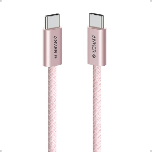 Anker Zolo USB C to USB C Cable, 240W Fast Charging Cable (3.3 ft, Pink) | Braided and Dirt-Free, Slim Connector, for iPhone 17 Series, MacBook, and More - color: Pink, size: 3.3ft