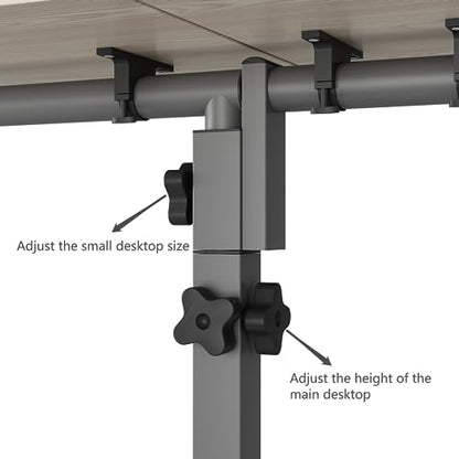 Furist Adjustable Bedside Laptop Desk with Mouse Pad on Wheels, Adjustable Overbed Table,Rolling Computer Stand,Hospital and Home Use - color: Log Grey