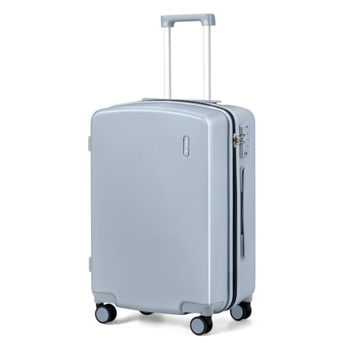 Hanke 24 Inch Checked Luggage, Hard Shell with TSA Lock & Wet Pocket | PC Hard Shell, Medium Check in Luggage, Separate Wet Pocket, 8 Spinner Wheels, Lightweight, 5-7 Day Trips - color: Grey, size: 24 Inch