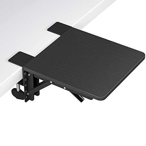 BONTEC Ergonomic Desk Extender Tray, 9.5"x9.1" Wrist Rest Shelf | 90°Foldable Elbow Support, Table Mount Arm, Clamp on Computer Arm Rest for Desk, Office & Home Use,Durable Easy to Install - color: Black, size: 9.4"*9.1"(24cm*23cm)