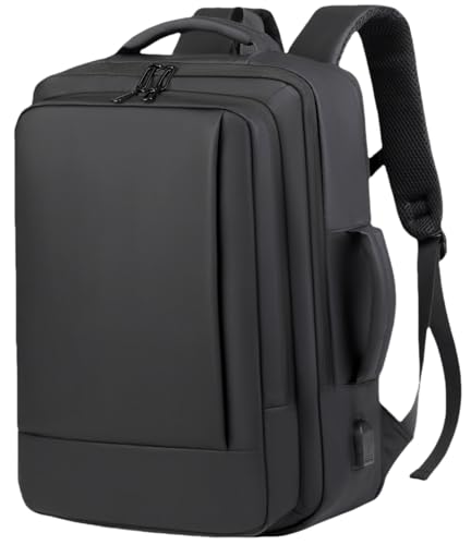 Business & Travel Laptop Backpack, Expandable Travel Backpack,With USB Charging Port, Chest strap，Water Resistant, Men Women (01#Black) - color: 01#black