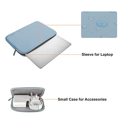 MOSISO Laptop Case 13.3 inch, 13-13.3 inch Laptop Sleeve with Small Case | Compatible with MacBook Air/Pro 13/Pro 14 M5 M4 M3 M2 M1, HP Dell ASUS Lenovo, Neoprene Computer Sleeve Bag, Airy Blue - color: Airy Blue, size: 13.3 inch