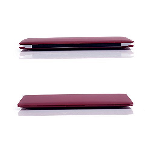 RUBAN Case Compatible with MacBook Air 13 Inch (Models: A1369 & A1466, Older Version 2010-2017 Release), Slim Snap On Hard Shell Protective Cover and Keyboard Cover, Wine Red - color: Wine Red