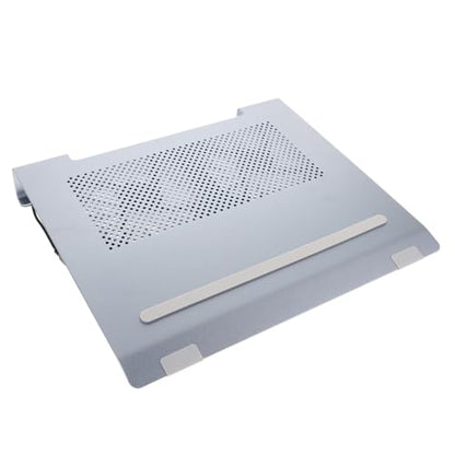 Aluminum Alloy Laptop Cooling Pad with RGB LED Fan, Ventilated Support Stand for Gaming Laptops, USB Powered Cooler Suitable for Portable Use, Gray