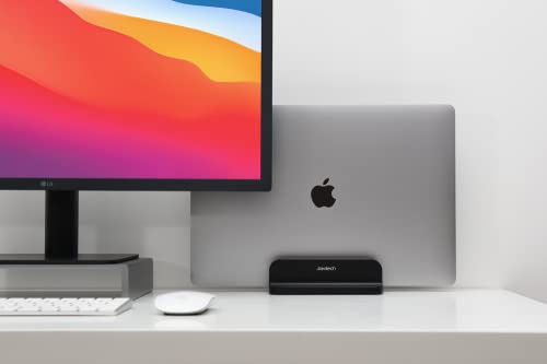 JOKItech Aluminum Laptop Vertical Stand Organizer, Sturdy Laptop Computer Holder Desktop Stand Compatible with new Retina Apple MacBook Pro/Air/Neo, Mac mini & iPad Pro - Black - color: Black