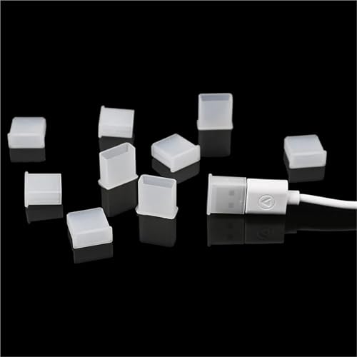 USB Cover Cap 100pcs USB Male Anti-Dust Plug Stopper Cap Cover - Waterproof & Dustproof Protector for Electronics(White) - color: WHITE