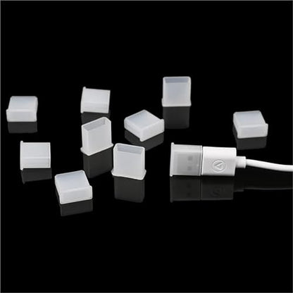 USB Cover Cap 100pcs USB Male Anti-Dust Plug Stopper Cap Cover - Waterproof & Dustproof Protector for Electronics(White) - color: WHITE