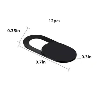 Privacy Cover Slider Stickers for Laptop Tablet Phone Front Area Adhesive Tabs for Office Study Meeting Device Use 0.7 x 0.4 Inch(black) - color: Black-12 PCS