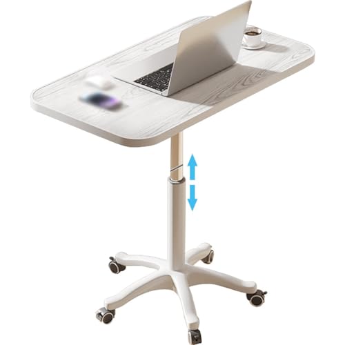 Height Adjustable Compact Laptop Desk, Pneumatic Sit Stand Table, Mobile Standing Desk with 5 Wheels, Portable Spacious Sofa Side Table, Easy to Install(C) - color: C