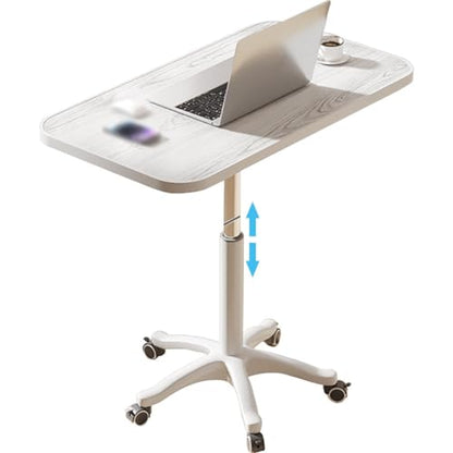 Height Adjustable Compact Laptop Desk, Pneumatic Sit Stand Table, Mobile Standing Desk with 5 Wheels, Portable Spacious Sofa Side Table, Easy to Install(C) - color: C