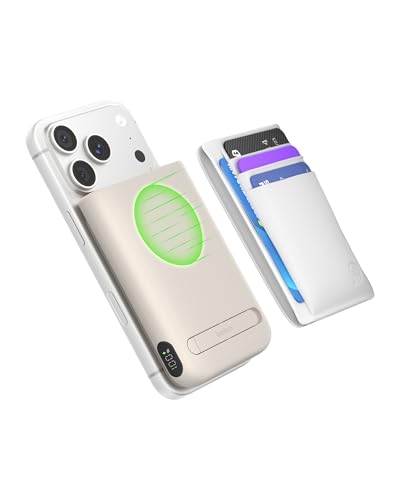 Belkin 10000mAh Qi2.2 25W MagSafe Power Bank with Kickstand and Display | Wireless Charging Battery Pack, iPhone 17, Air, Pro, Pro Max, Google Pixel 10, Digital Battery Display, Magnetic - color: Sand