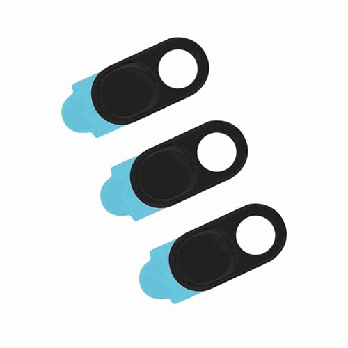 3-Pack Metal Webcam Cover Stickers fit for Smartphones Tablets Laptops Matte Sliding Camera Protector Lens Blocker Secure Guard Thin Reusable - color: Black