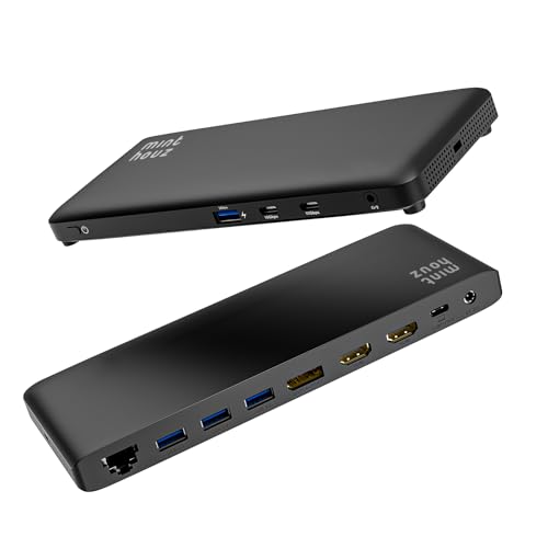 Laptop Docking Station, 12-in-1 USB-C Docking Station, Triple Display with 2xHDMI and 1xDP, 10 Gbps USB-C and 5 Gbps USB-A Data, Ethernet, Audio, 100W Charging for Dell, HP, Lenovo and More - size: 1×DP + 2×HDMI