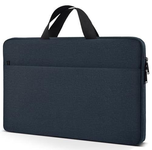 24 inch Portable Monitor Sleeve, Padded Shockproof Carry Bag for 23.8-24 inch Portable Display Monitors(W/t Adjustable Stand) Water-Resistant Monitor Bag Cover with Accessory Pocket - color: Navy Blue, size: 23.8-24 Inch