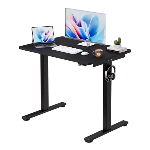 Okin Small Electric Standing Desk, 36 x 24 Inches Whole Piece Height Adjustable Desk, Black Sit to Stand Desks Computer Workstation for Home Office - color: Black, size: 36 Inch