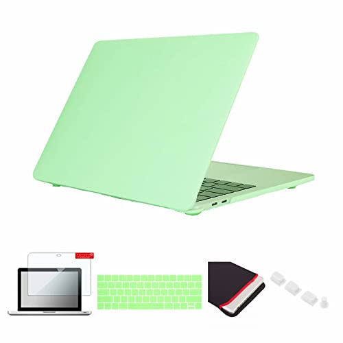 Se7enline Compatible with MacBook Pro 13 inch Case 2019/2018/2017/2016 Cover for Mac Pro 13 inch A1706/A1989/A2159 with Touch Bar&Sleeve&Keyboard Cover&Screen Protector&Dust Plug, Melon Green - color: Melon Green, size: 13 inch (2016-2019 Version)
