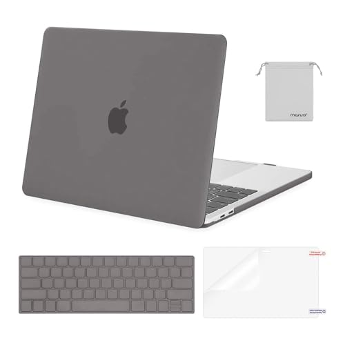 MOSISO Compatible with MacBook Pro 13 inch Case M2 M1 2026 2025 2024-2016 | A2338 A2251 A2289 A2159 A1989 A1708 A1706, Plastic Hard Shell&Keyboard Cover&Screen Film&Storage Bag, Gray - color: Gray