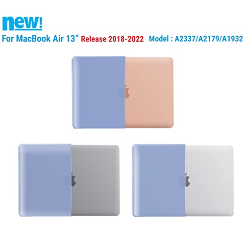 IBENZER Compatible with New MacBook Air 13 inch Case 2022 2021 2020 M1 A2337 A2179 A1932, Plastic Hard Shell Case with Keyboard Cover for Mac Retina Display with Touch ID, Serenity Blue, MMA-T13SRL+1 - color: Serenity Blue