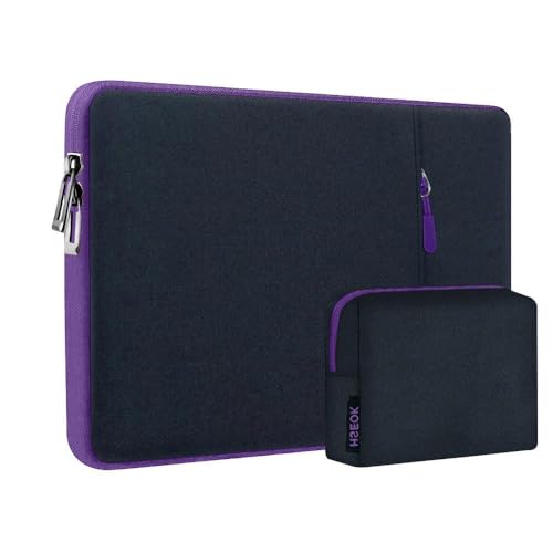Hseok Laptop Case 13.3 14 inch Sleeve with Additional Case Compatible with MacBook Pro/Neo 14 inch M5/M4/M3/M2/M1 All Model of 13.3 Inch Mac Air/Pro, XPS 13 14 and More 13.3"-14" Notebooks,Bk-Purple - color: Black-purple