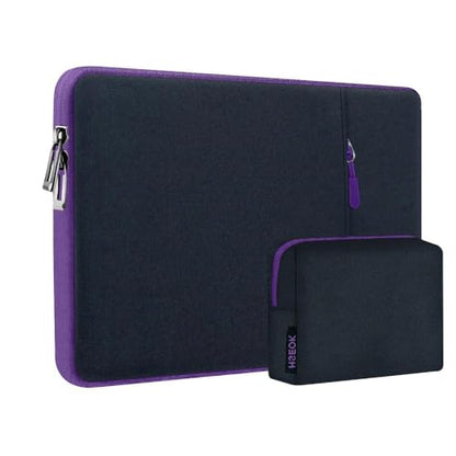 Hseok Laptop Case 13.3 14 inch Sleeve with Additional Case Compatible with MacBook Pro/Neo 14 inch M5/M4/M3/M2/M1 All Model of 13.3 Inch Mac Air/Pro, XPS 13 14 and More 13.3"-14" Notebooks,Bk-Purple - color: Black-purple