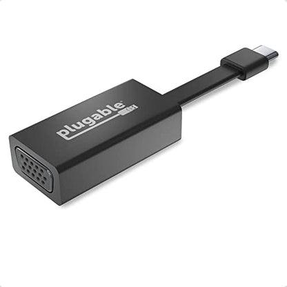 Plugable USB C to VGA Adapter, Thunderbolt 3 to VGA Adapter Compatible with MacBook Pro, Windows, Chromebooks, 2018 iPad Pro, Dell XPS, and More (Driverless, Supports up to 1920x1200 @ 60Hz)