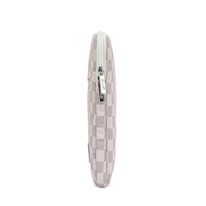 Canvaslife Neutral Checker Pattern 13 inch Canvas Laptop Sleeve with Pocket 13 inch 13.3 inch Laptop 13 case13 Sleeve - color: Neutral Checker, size: 13 inch/13.3 inch