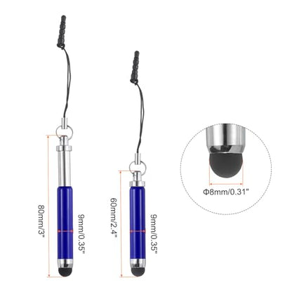 MECCANIXITY 5pcs Metallic Stylus Pen Retractable Aluminum Alloy Mini Capacitive Pens for Universal All Touch Screen Devices, Dark Blue - color: Dark Blue