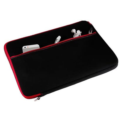 Neoprene 13.3 inch Laptop Sleeves, Slim Computer Bag for 13 in Notebooks, Tablets, Protective Cover for Men and Women - color: Black / Red