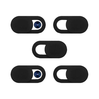 5-Pack Webcam Cover Slide, Ultra-Thin Privacy Shield for Laptop, Tablet, Phone, Desktop, Sliding Lens Cover for Personal and Office Use - color: 5 Black