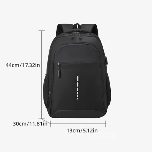 Laptop Backpack With External USB Charging Port Waterproof Anti Theft Business Travel Nylon Backpacks for Men Women Large Capacity College Daily Commute Work Airplane Carry On Trip Black - color: 1-black