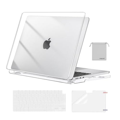 MOSISO Compatible with MacBook Air 13 inch Case M5 2026 M4 M3 M2 2025-2022 | A3449 A3240 A3113 A2681, Hard Shell&Keyboard Cover&Screen Film&Pouch for MacBook Air 13.6 inch Case, Crystal Clear - color: Crystal Clear