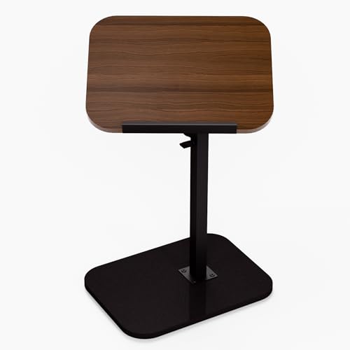Foldable End Table,17"-31" Adjustable Height,Swivel and Turnable Desktop,TV Tray,Side Table for Small Spaces,Black Walnut (Black Walnut, 15.7" x 11.8") - color: Black Walnut, size: 15.7" x 11.8"