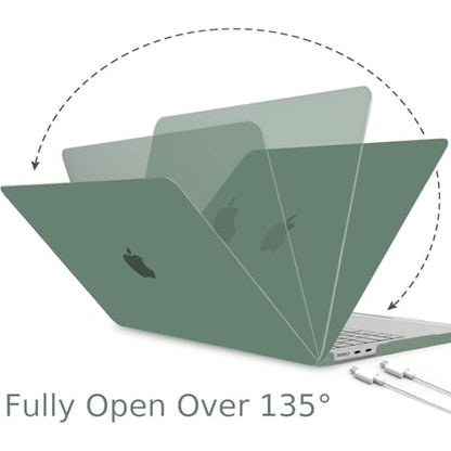 B BELK for MacBook Air 13 inch Case 2026-2022 M5 M4 M3 M2, Midnight Green | Model A3449 A3240 A3113 A2681, Matte Plastic Hard Shell for MacBook Air 13.6 inch Case with Keyboard Cover & Screen Protector - color: Midnight Green