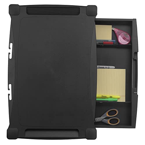 Kantek Wide Deluxe Two-Level Monitor Stand With Drawer, 20" X 13.25" X 3" To 6.5", Black, Supports 50 Lbs - style: Wide Single Level with Drawer