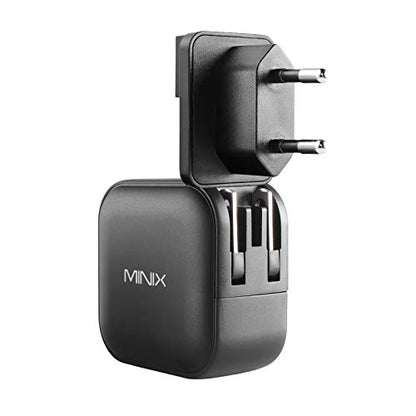 MINIX P1 66W Turbo 3-Port GaN Travel Wall Charger USB C Fast Power Adapter | Foldable Plug (2x USB-C, 1x USB-A) Compatible with MacBook Pro Air, iPad Pro, iPhone 17/16/15/13, Galaxy S25 (US/UK/EU Plugs)