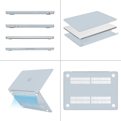 MOSISO Compatible with MacBook Air 13 inch Case M5 2026 M4 M3 M2 2025-2022 | A3449 A3240 A3113 A2681, Scratches-Resistant Protective Hard Shell for MacBook Air 13.6 inch Case, Baby Blue - color: Baby Blue