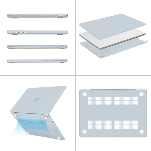 MOSISO Compatible with MacBook Air 13 inch Case M5 2026 M4 M3 M2 2025-2022 | A3449 A3240 A3113 A2681, Scratches-Resistant Protective Hard Shell for MacBook Air 13.6 inch Case, Baby Blue - color: Baby Blue