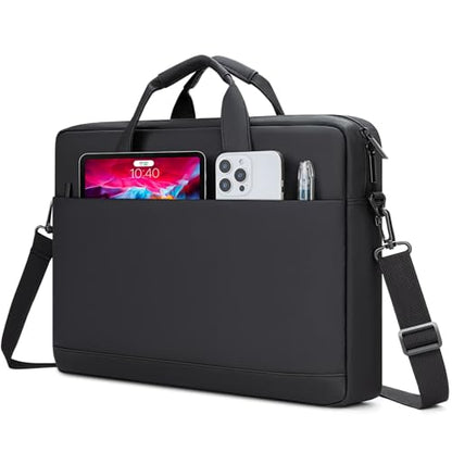 14 15 inch Laptop Carrying Shoulder Bag Waterproof Briefcase Compatible with MacBook Acer ASUS HP Surface Dell Chromebook, Black - color: Black, size: 14"-15"