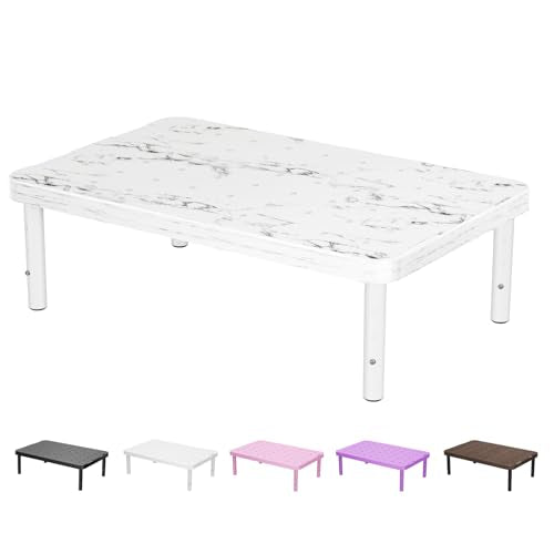 WALI Computer Monitor Stand for Desk, Adjustable Laptop Riser, up to 44 lbs | Desk Monitor Riser Underneath Storage, Fits Notebook, Laptops, Printers, for Home, Office, School(PTT001-M), Marble - color: Marble, size: 14.6"L * 9.3"W