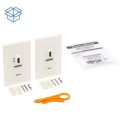 Tripp Lite HDMI Over Dual Cat5/Cat6 Extender Wall Plate Kit with Transmitter and Receiver, TAA, 3 Year Warranty (P167-000) - style: HDMI Wall Plate