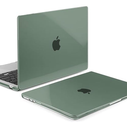MEEgoodo for MacBook Air M5/M4/M3/M2 13 inch Case 2026-2022, Fit Model A3449/A3240/A3113/A2681, Glossy Case for MacBook Air 13.6 inch with TPU Keyboard & Webcam Cover & OTG Adapter, Midnight Green - color: Midnight Green
