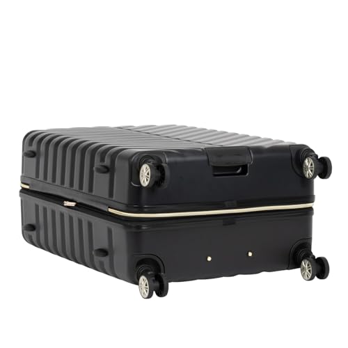 Kenneth Cole REACTION Madison Square Lightweight Hardside Chevron Expandable Spinner Luggage, Black, 24-Inch Checked - color: Black, size: 24-Inch Checked