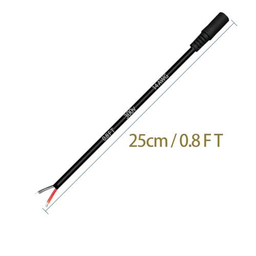 0.8ft 3pcs 5.5x2.1mm Female 14AWG DC Pigtail Power Cord for CCTV Security Camera Outdoor Power Supply Convenient Solar Charging Board DC Power Repair Cable - size: 5521 Female